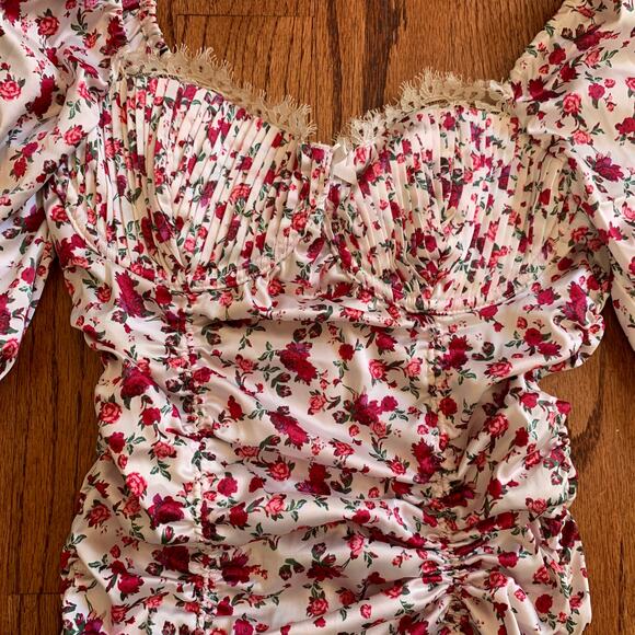 For Love & Lemons Melrose Dress MSRP $160 | Red White | XS - Picture 4 of 13